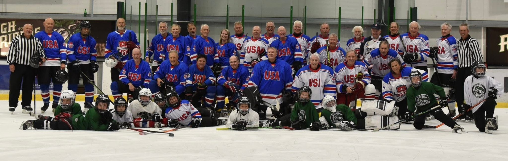2025 USA 80+ Hockey Hall of Fame inductees team photo